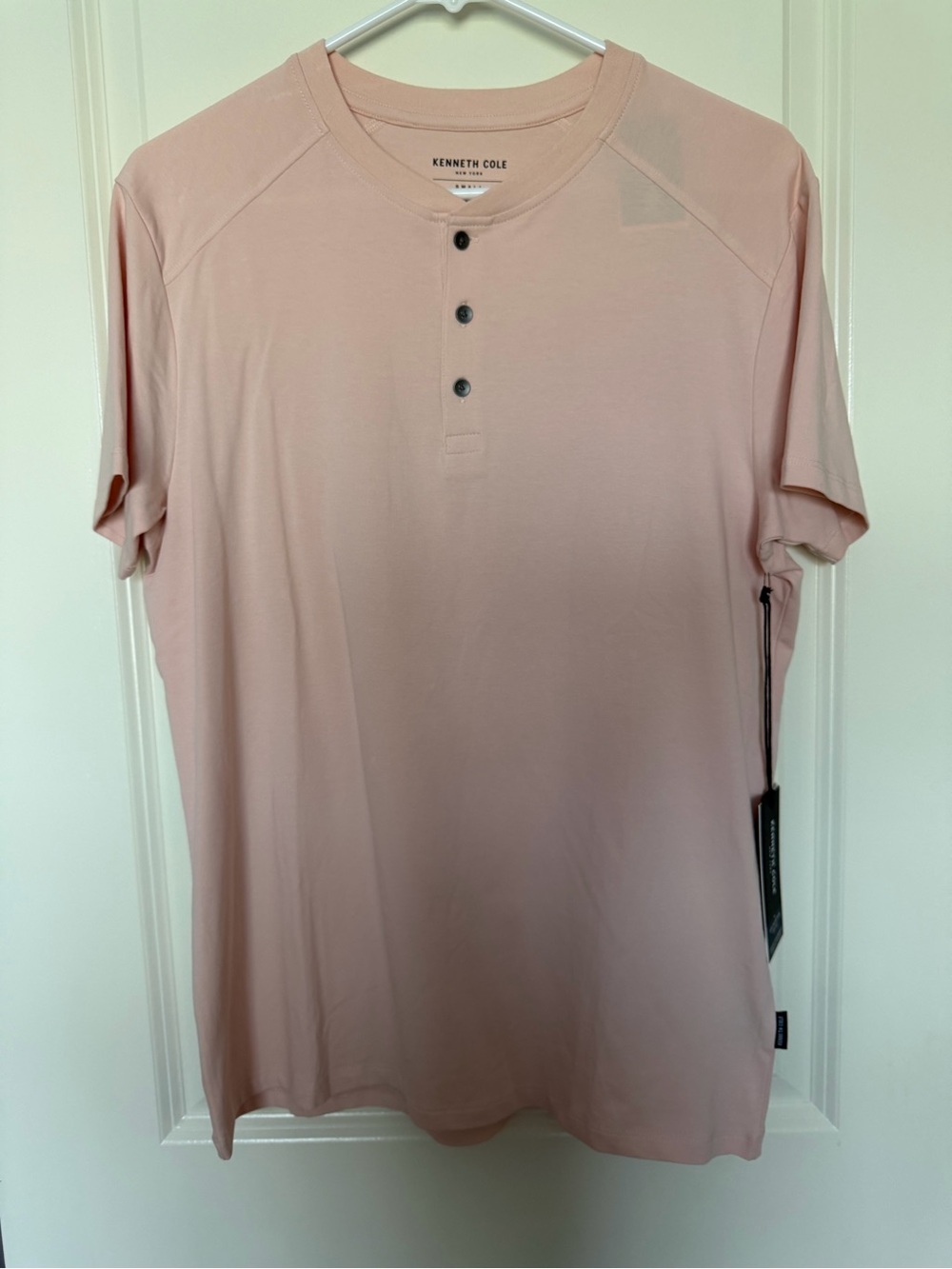 Kenneth Cole Men’s Blush Pink Short-Sleeve Henley
